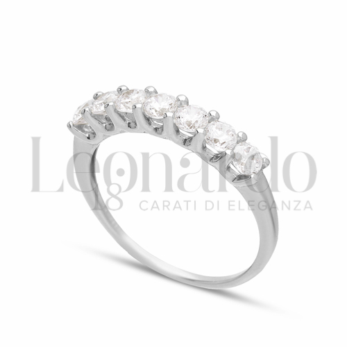 Anelli Anello Veretta da Donna in Oro 18 Carati Modello o finitura: a 7 pietre Misura anello: N° 15 2,5g