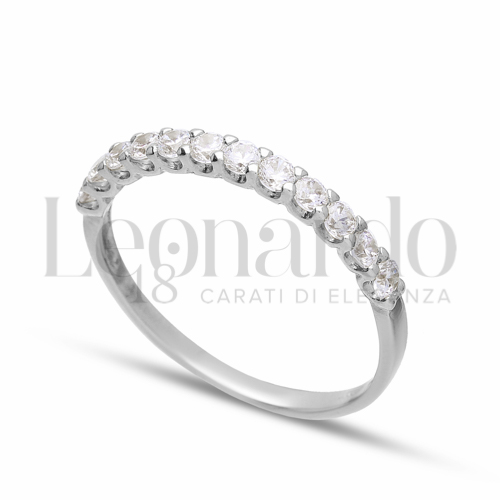 Modello o finitura Veretta a 12 pietre con Zircone bianco in Oro Bianco da 1,5gr.
