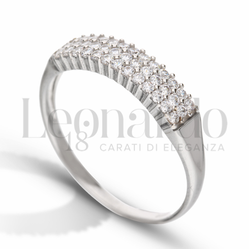 Modello o finitura 3 File di zirconi con Zircone bianco in Oro Bianco da 2,1gr.