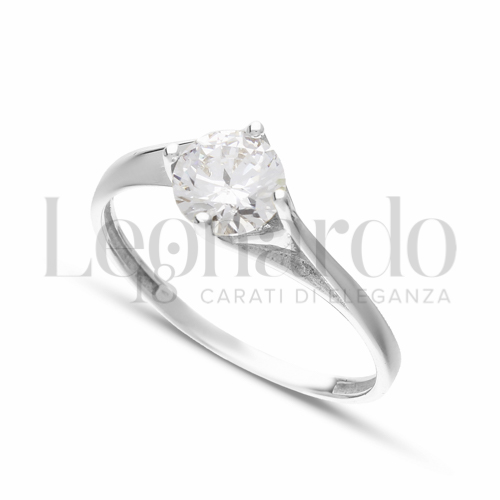 con Zircone bianco in Oro Bianco da 1,8gr.