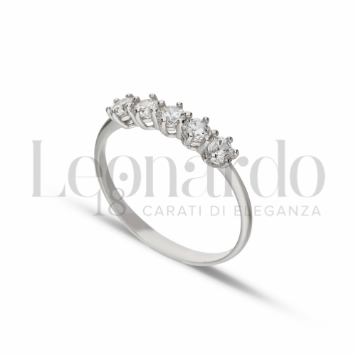 Anelli Anello Veretta da Donna in Oro 18 Carati Modello o finitura: a 5 pietre Misura pietra: 3,00 mm anello: N° 1,5g