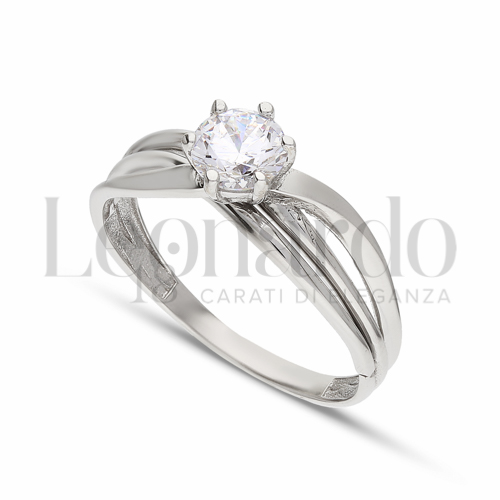 con Zircone bianco in Oro Bianco da 2,2gr.
