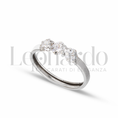 Modello o finitura Lucida con Zircone bianco in Oro Bianco da 1gr.