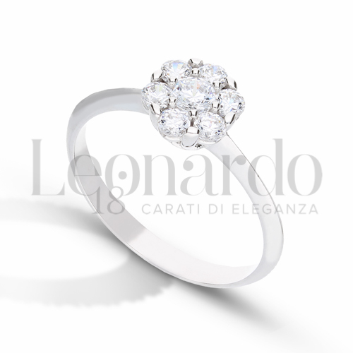 Modello o finitura Solitario con Zircone bianco in Oro Bianco da 2,2gr.