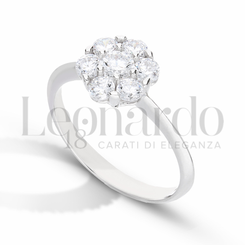 Modello o finitura Solitario con Zircone bianco in Oro Bianco da 2,6gr.