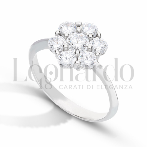 Modello o finitura Solitario con Zircone bianco in Oro Bianco da 3,1gr.