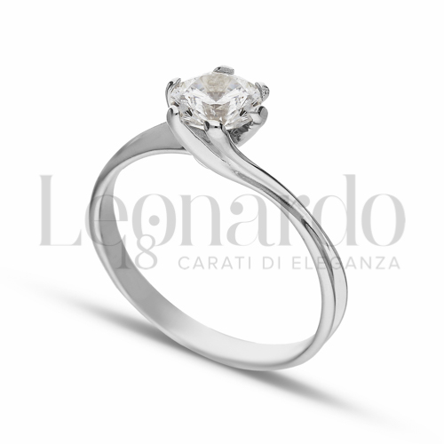 Anelli Anello Solitario da Donna in Oro 18 Carati Misura pietra: 6,00 mm anello: N° 17 2,3g