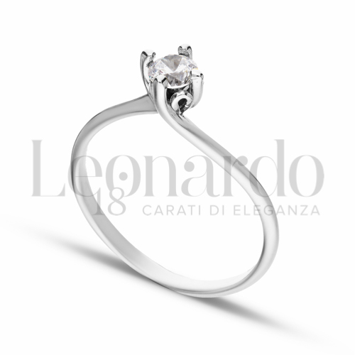 con Zircone bianco in Oro Bianco da 2gr.