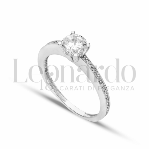 con Zircone bianco in Oro Bianco da 2,4gr.
