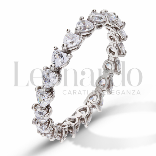 Modello o finitura Veretta a Tutto Giro - A Griffe con Zircone bianco in Oro Bianco da 2,3gr.