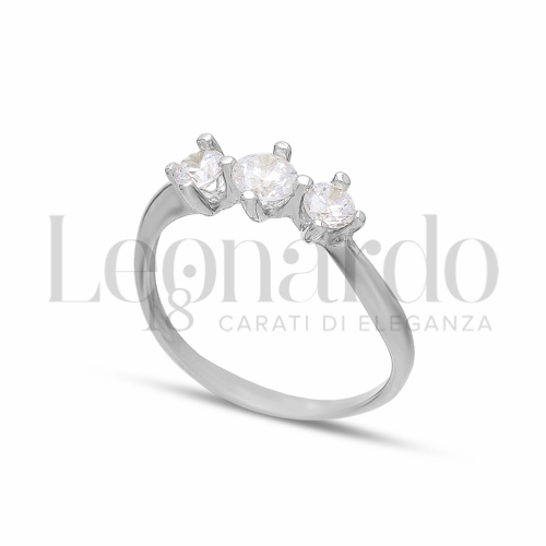 con Zircone bianco in Oro Bianco da 1,8gr.