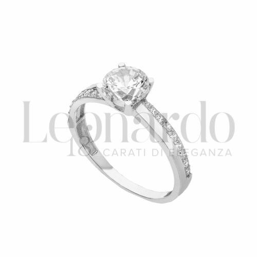 con Zircone bianco in Oro Bianco da 2,4gr.