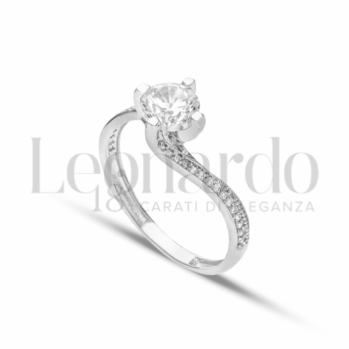 con Zircone bianco in Oro Bianco da 2,5gr.