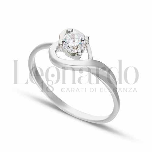 con Zircone bianco in Oro Bianco da 2,1gr.