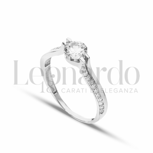 con Zircone bianco in Oro Bianco da 2,3gr.