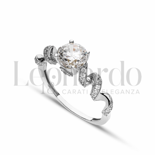 con Zircone bianco in Oro Bianco da 3,3gr.