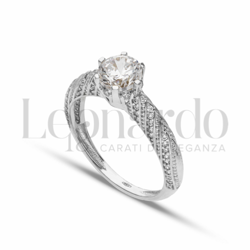 con Zircone bianco in Oro Bianco da 3,4gr.