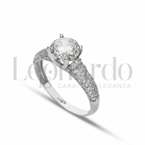 con Zircone bianco in Oro Bianco da 2,8gr.