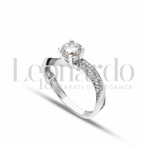 con Zircone bianco in Oro Bianco da 3,3gr.