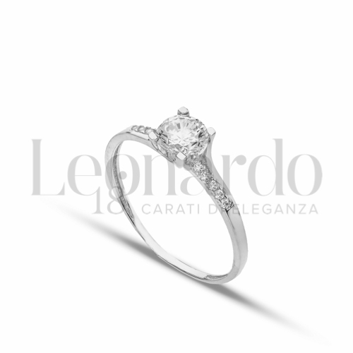 Anelli Anello Solitario con pietre sul gambo da Donna in Oro 18 Carati Misura pietra: 5,00 mm anello: N° 11 1,1g