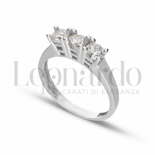 Modello o finitura Trilogy lineare con Zircone bianco in Oro Bianco da 3,1gr.
