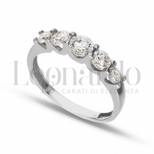con Zircone bianco in Oro Bianco da 2,4gr.
