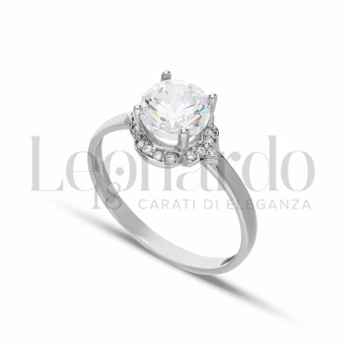 Modello o finitura Lucida con Zircone bianco in Oro Bianco da 2,2gr.