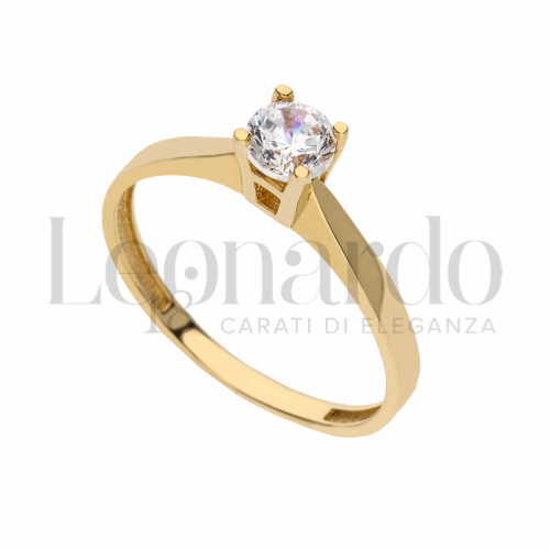 con Zircone bianco in Oro Giallo da 1,9gr.