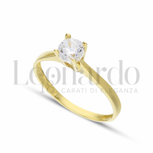 con Zircone bianco in Oro Giallo da 1,9gr.