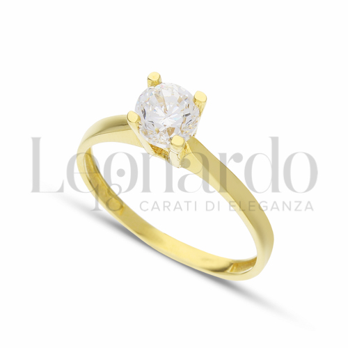 con Zircone bianco in Oro Giallo da 2gr.