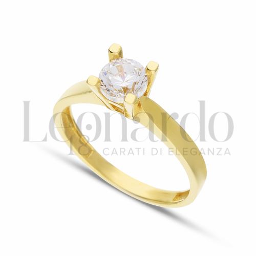 con Zircone bianco in Oro Giallo da 2,9gr.