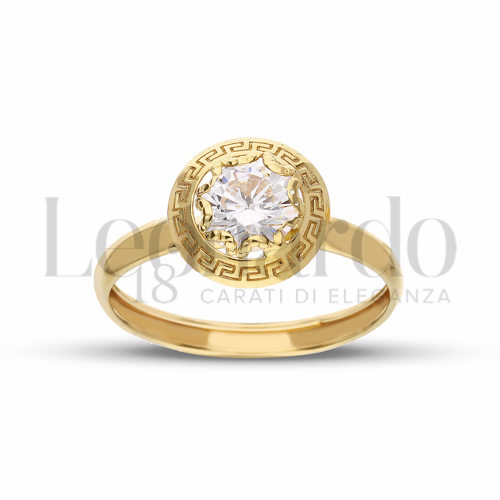 Modello o finitura Lucida con Zircone bianco in Oro Giallo da 1,1gr.