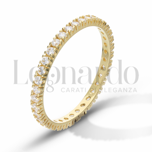 Modello o finitura Veretta a Tutto Giro - A Griffe con Zircone bianco in Oro Giallo da 2,1gr.