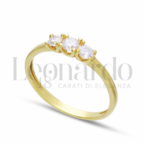con Zircone bianco in Oro Giallo da 1,7gr.