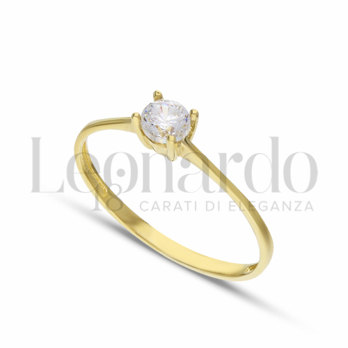 con Zircone bianco in Oro Giallo da 1,1gr.