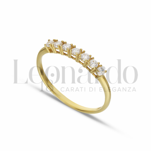 Anelli Anello Veretta da Donna in Oro 18 Carati Modello o finitura: a 7 pietre Misura pietra: 2,00 mm anello: N° 11 1,4g