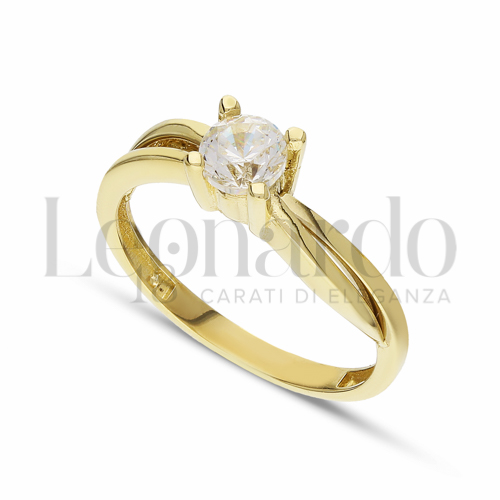 con Zircone bianco in Oro Giallo da 2,8gr.