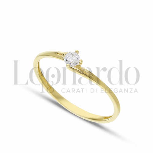 con Zircone bianco in Oro Giallo da 0,9gr.