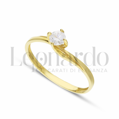 con Zircone bianco in Oro Giallo da 1,3gr.