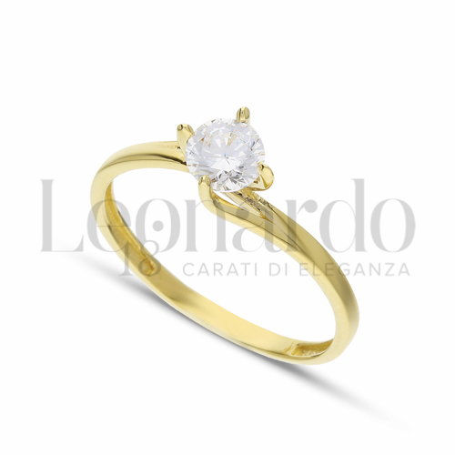 con Zircone bianco in Oro Giallo da 1,6gr.