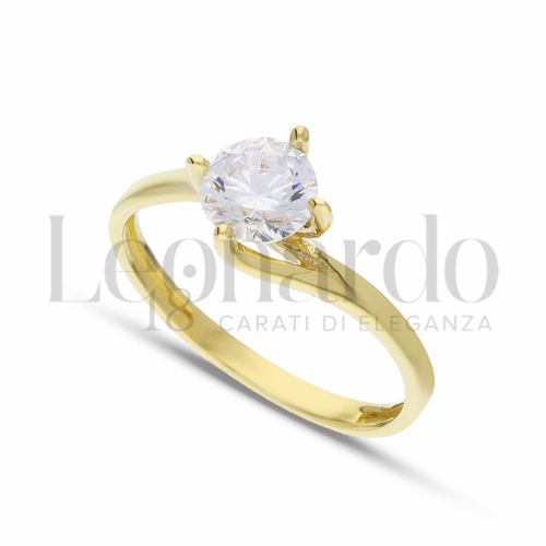 con Zircone bianco in Oro Giallo da 2gr.