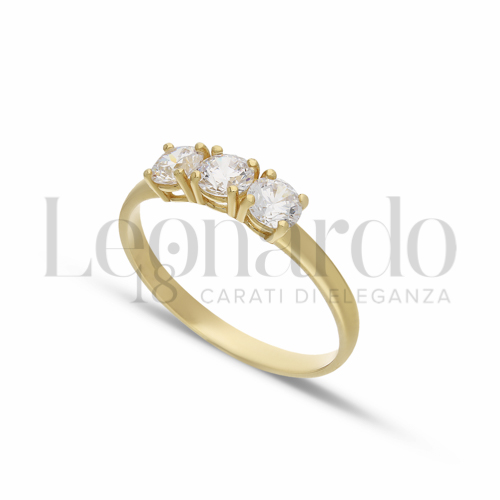 Anelli Anello da Donna in Oro 18 Carati Modello o finitura: Trilogy lineare Misura pietra: 5,50 mm anello: N° 12 3,3g