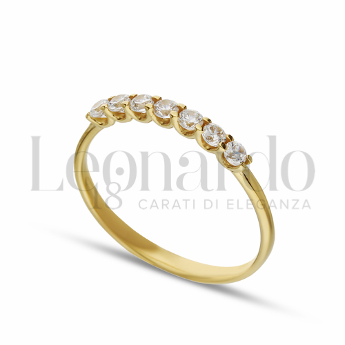 Anelli Anello Veretta da Donna in Oro 18 Carati Modello o finitura: a 7 pietre Misura pietra: 2,00 mm anello: N° 19 1,6g