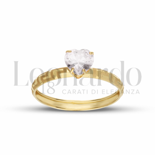 Modello o finitura Greca Laserata con Zircone bianco in Oro Giallo da 1gr.