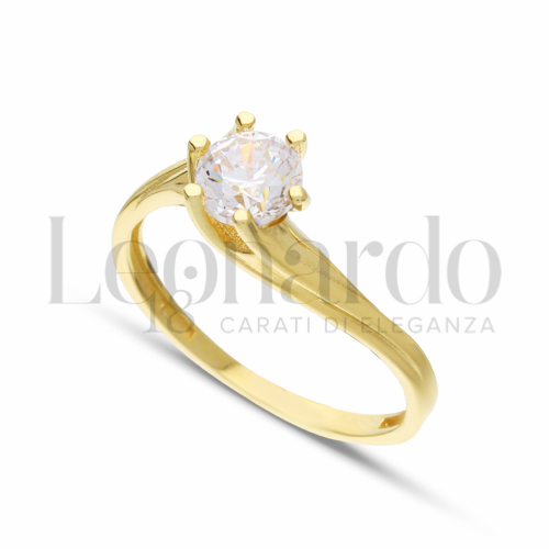 con Zircone bianco in Oro Giallo da 2,4gr.