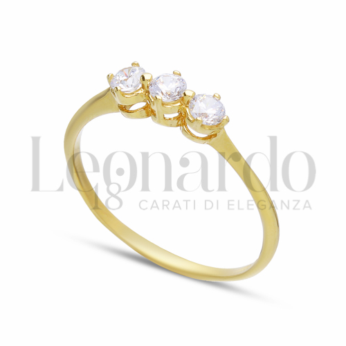 Anelli Anello Trilogy da Donna in Oro 18 Carati Modello o finitura: lineare Misura pietra: 3,00 mm anello: N° 1,3g