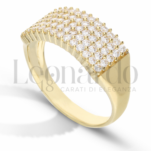 Modello o finitura 5 File di zirconi con Zircone bianco in Oro Giallo da 3,3gr.