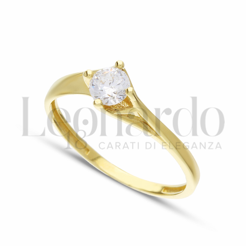 con Zircone bianco in Oro Giallo da 1,8gr.