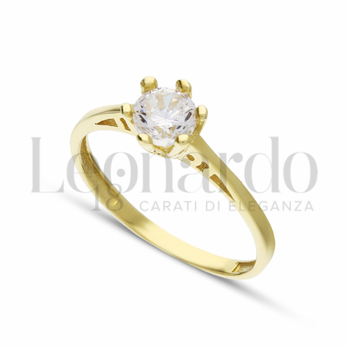 con Zircone bianco in Oro Giallo da 2gr.
