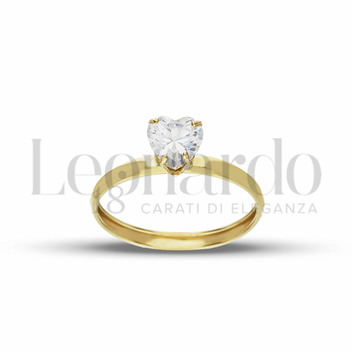 Modello o finitura Lucida con Zircone bianco in Oro Giallo da 1gr.